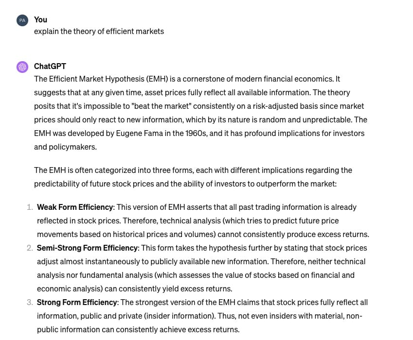 The Efficient Market Hypothesis